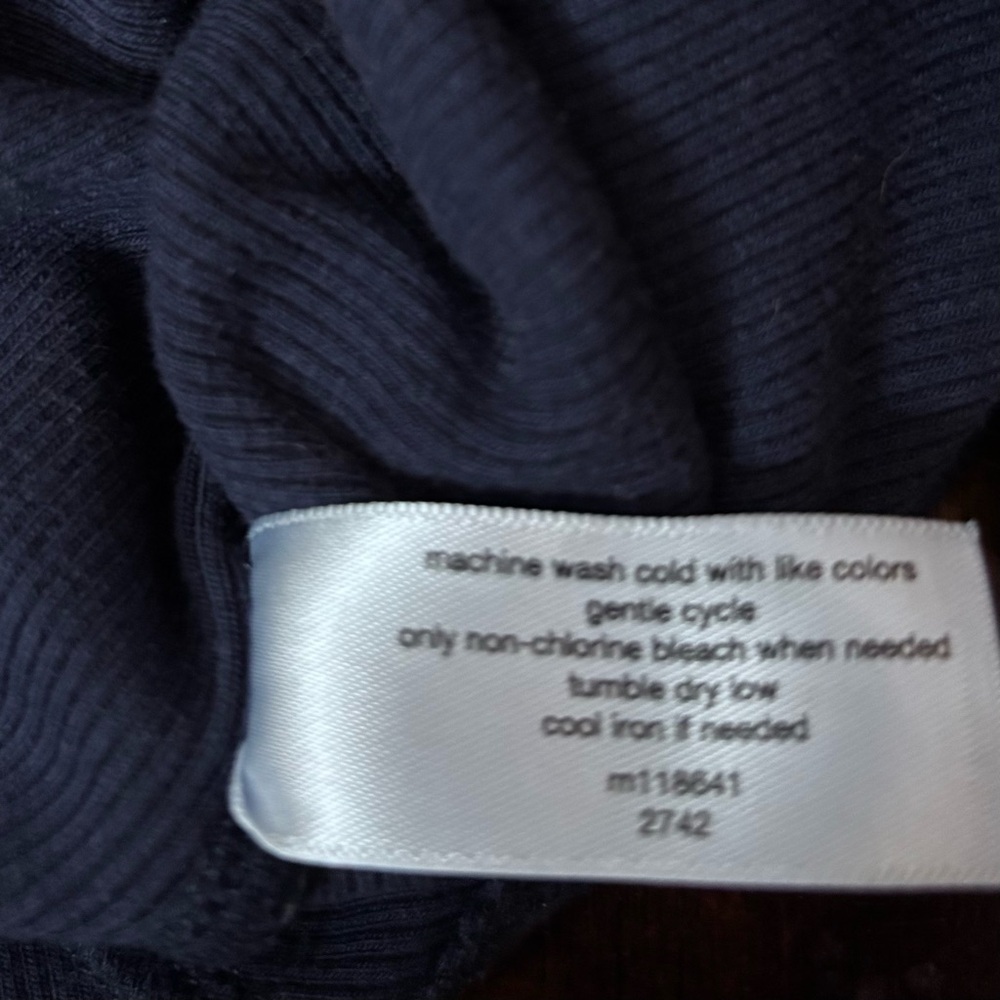 Lane Bryant ribbed top with puff sleeves navy blue 10/12 - Picture 9 of 11